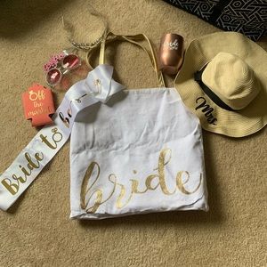 Bachelorette Bride Wedding bundle bag tumbler sash